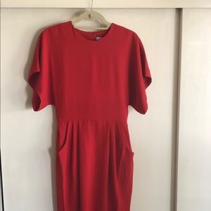 & Other Stories red, open back dress